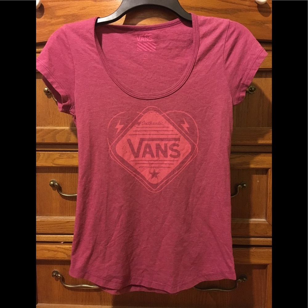 Vans logo pink t-shirt